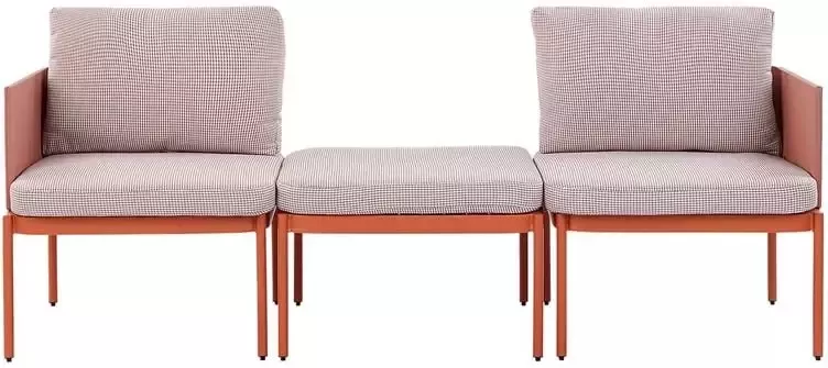 Beliani TERRACINA Loungeset voor 2 Oranje Aluminium