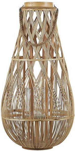 Beliani TONGA L Lantaarn Lichte houtkleur Bamboehout