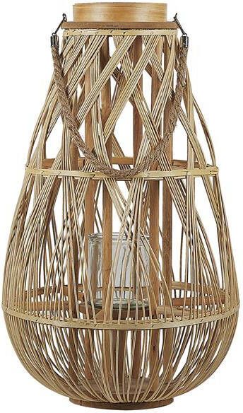 Beliani TONGA Lantaarn Lichte houtkleur Bamboehout - Foto 1