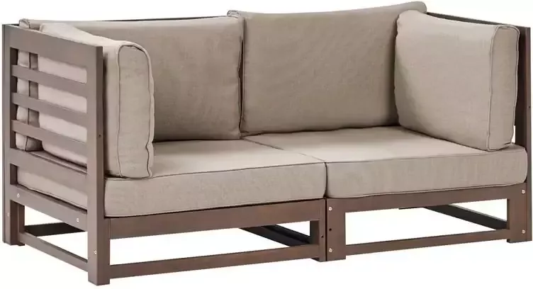 Beliani TRANI Tuinbank Donkere houtkleur Acaciahout