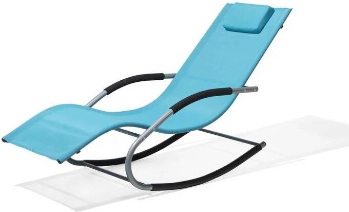 Beliani CARANO Strandstoel Turquoise Staal