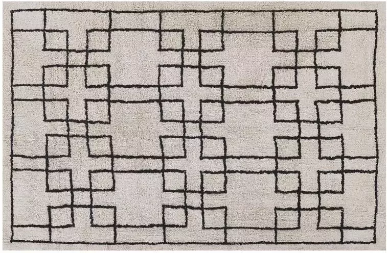 Beliani -TURHAL-Laagpolig vloerkleed-Beige-160 x 230 cm-Katoen - Foto 2