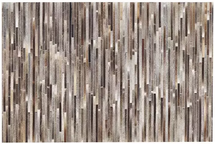 Beliani TUZLUCA Patchwork vloerkleed Grijs 160 x 230 cm Koeienhuid - Foto 4