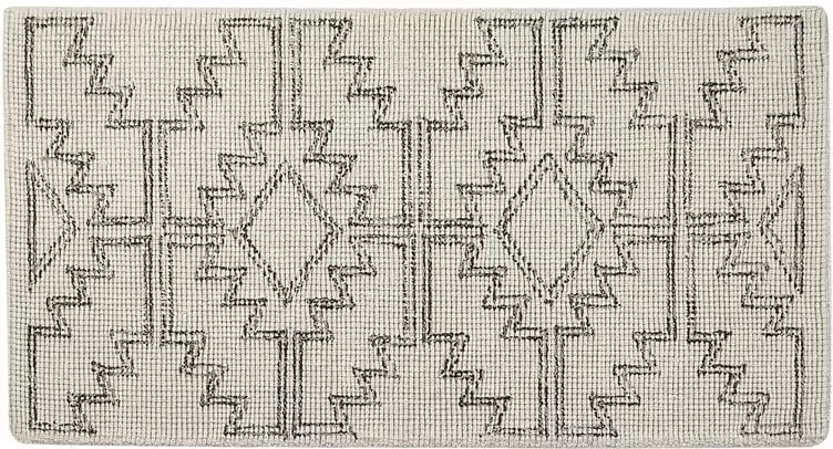 Beliani Vloerkleed wol beige zwart 80 x 150 cm URLA - Foto 3