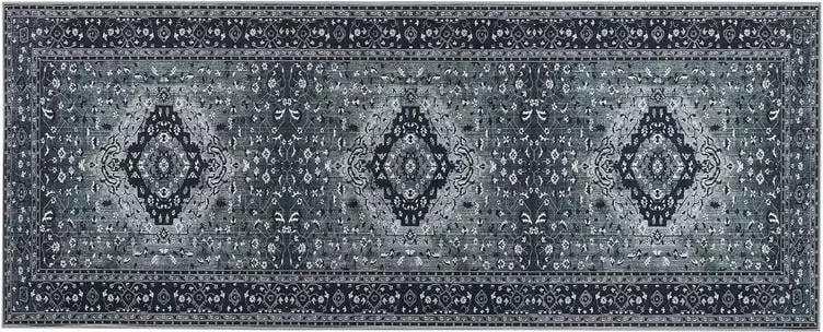 Beliani VADKADAM Laagpolig vloerkleed Grijs 80 x 200 cm Polyester