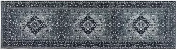 Beliani VADKADAM Laagpolig vloerkleed Grijs 80 x 300 cm Polyester