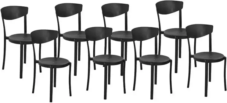 Beliani VIESTE Stoel set van 8 Zwart Synthetisch materiaal