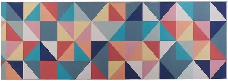 Beliani VILLUKURI Laagpolig vloerkleed Multicolor 70x200 cm Polyester