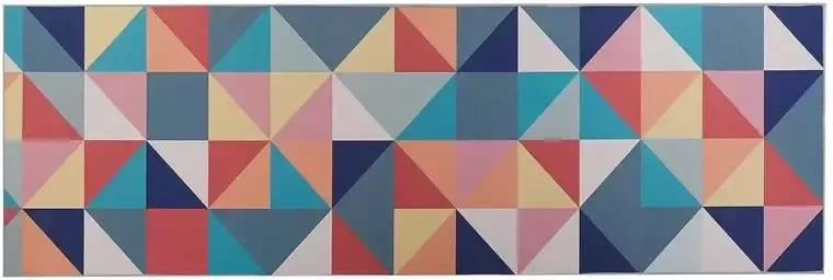Beliani VILLUKURI Laagpolig vloerkleed Multicolor 80x240 cm Polyester