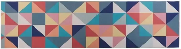Beliani VILLUKURI Laagpolig vloerkleed Multicolor 80x300 cm Polyester