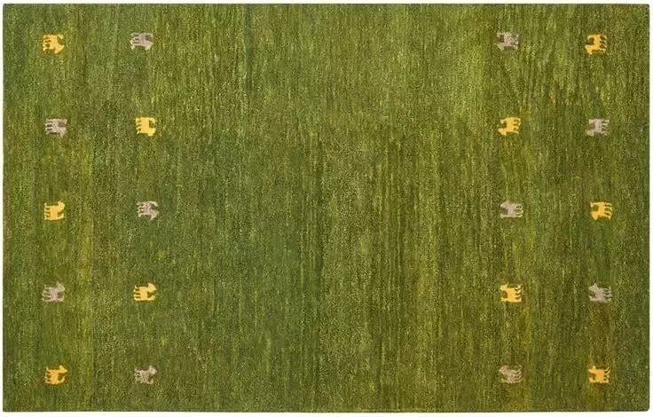 Beliani YULAFI Modern vloerkleed Groen 140 x 200 cm Wol