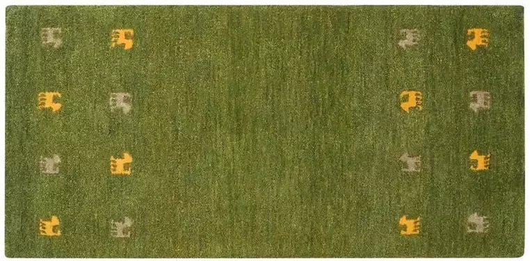Beliani YULAFI Modern vloerkleed Groen 80 x 150 cm Wol