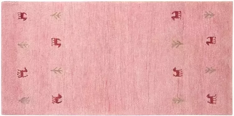 Beliani YULAFI Modern vloerkleed Roze 80 x 150 cm Wol