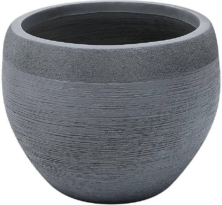 Beliani ZAKROS Bloempot Grijs 38 cm Klei-vezelmengsel