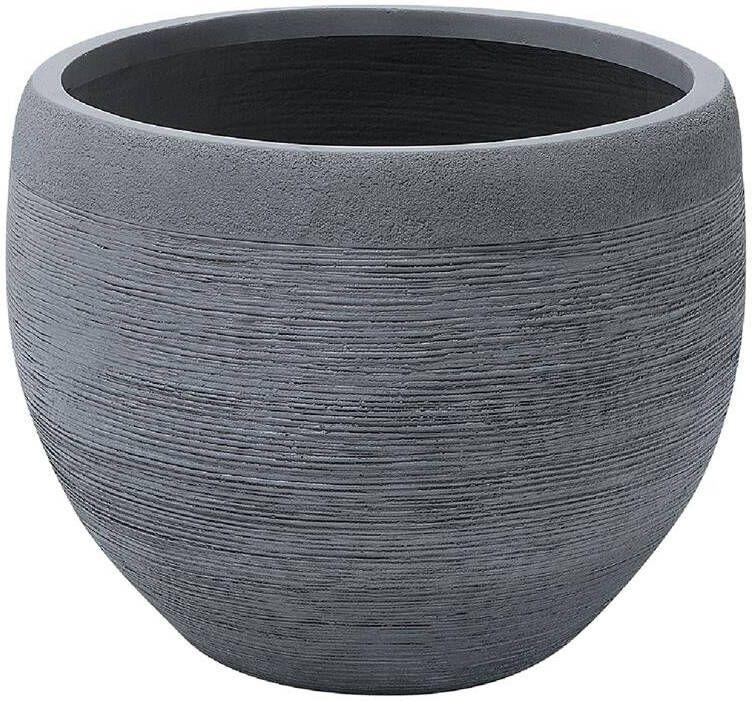 Beliani ZAKROS Bloempot Grijs 50 cm Klei-vezelmengsel