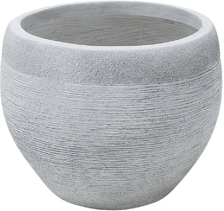 Beliani ZAKROS Bloempot Wit 38 cm Klei-vezelmengsel