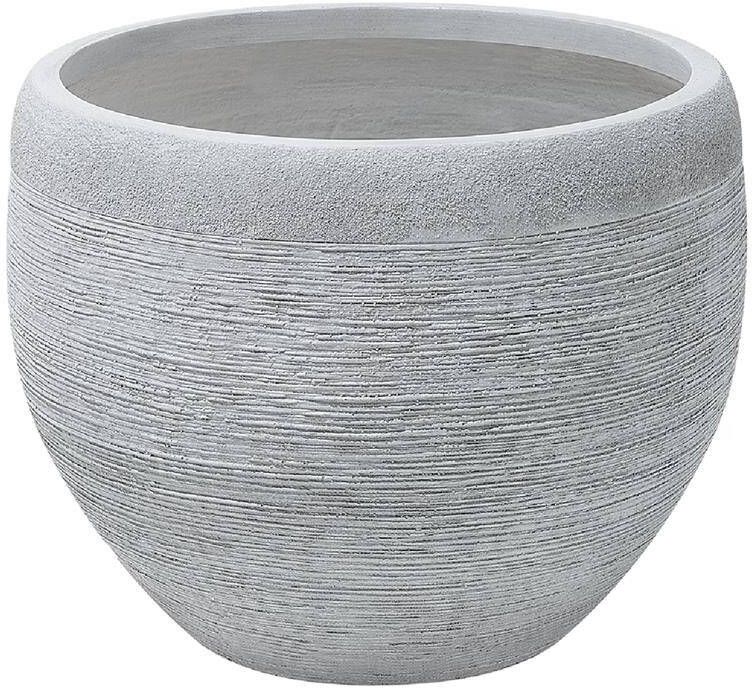 Beliani ZAKROS Bloempot Wit 50 cm Klei-vezelmengsel