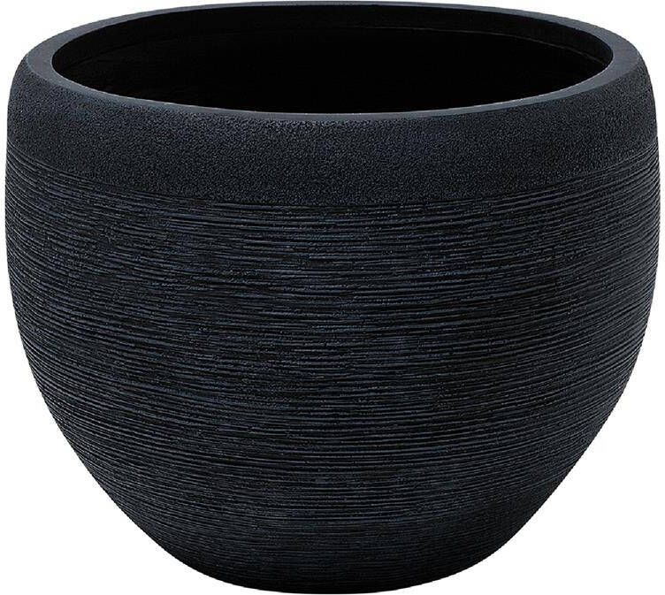 Beliani ZAKROS Bloempot Zwart 50 cm Klei-vezelmengsel