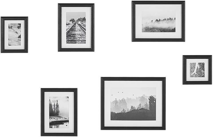 Beliani -ZINIARE-Fotolijst Set van 6-Zwart-Staand Liggend-MDF