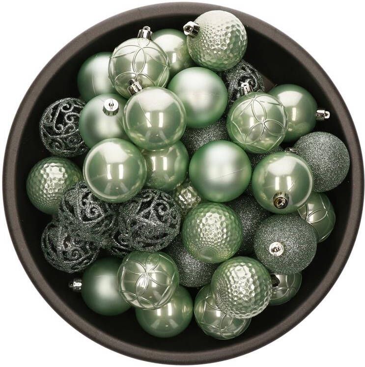 Bellatio Decorations Kerstballen 37ST mix mintgroen 6 cm