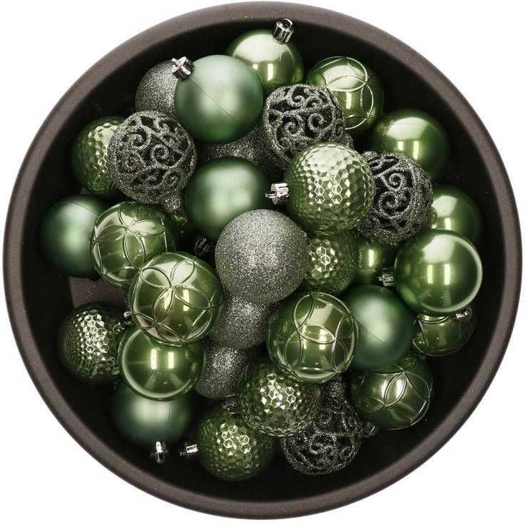 Bellatio Decorations Kerstballen 37ST salie groen 6 cm