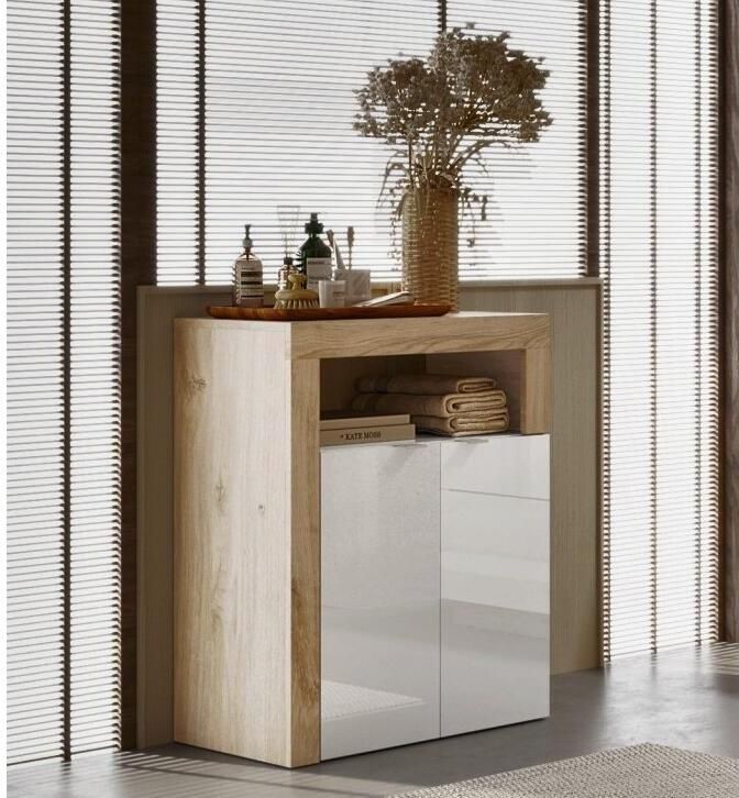 Benvenuto Design Hamburg HG Wit | Eiken Badkamerkast 2-Deuren Laag