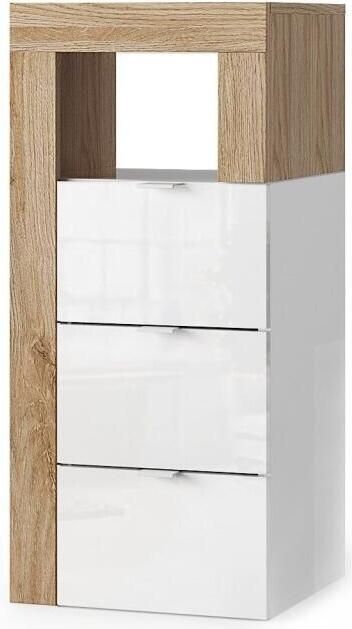 Benvenuto Design Hamburg HG Wit | Eiken Badkamerkast 3-Lades Mini