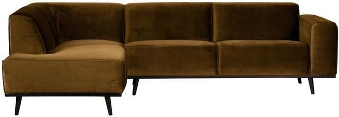 BePureHome Statement Hoekbank Links Velvet Honinggeel 77x274x210 - Foto 4