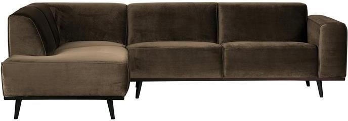 BePureHome Statement Hoekbank Links Fluweel Taupe