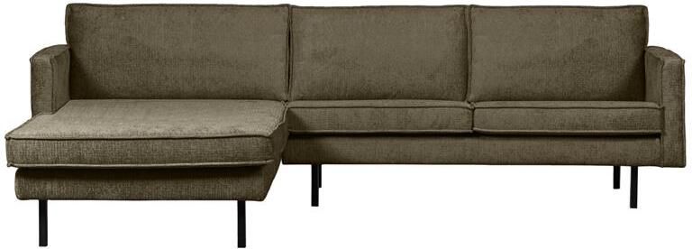 BePureHome WOOOD Chaise Longue Links Rodeo Velvet Bonsai 85x300x155