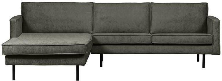 BePureHome WOOOD Chaise Longue Links Rodeo Velvet Frost 85x300x155