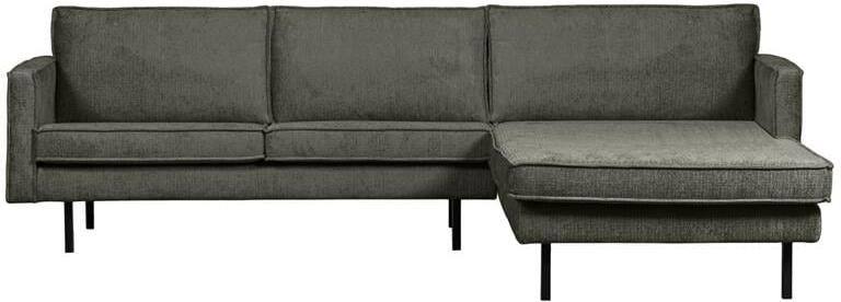 BePureHome WOOOD Chaise Longue Rechts Rodeo Velvet Frost 85x300x155