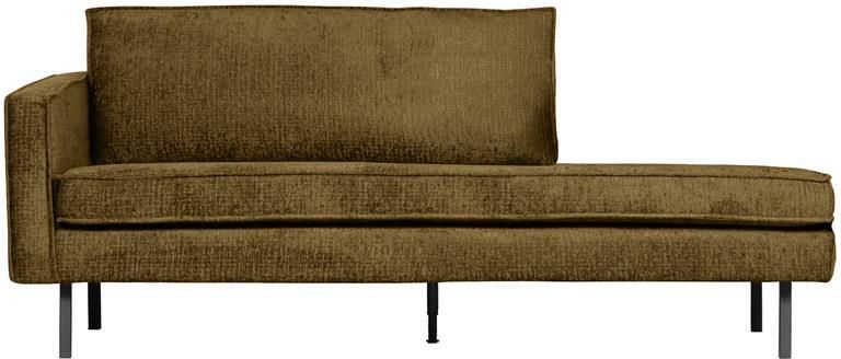 BePureHome WOOOD Daybed Left Rodeo Structure Velvet Brass 85x203x86
