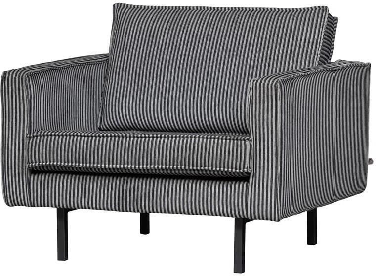 BePureHome WOOOD fauteuil Rodeo Streep Zwart|Grijs 85x105x86 cm