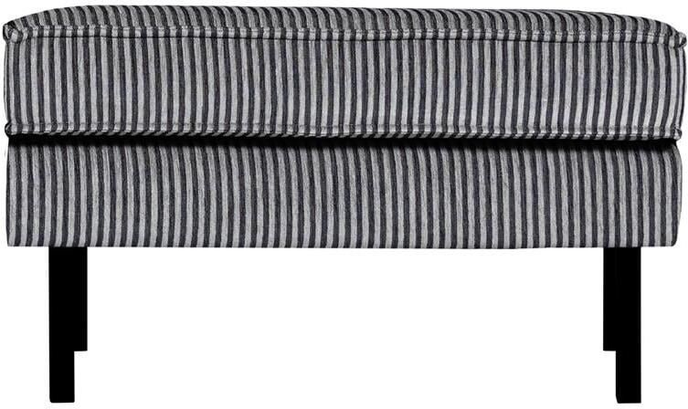 BePureHome WOOOD hocker op poten Rodeo Streep Zwart|Grijs 45x84x54 cm