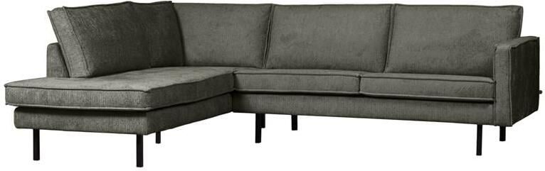 BePureHome WOOOD Hoekbank Links Rodeo Velvet Frost 85x266x213