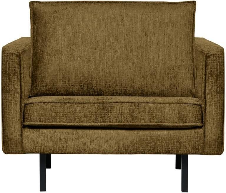 BePureHome WOOOD Rodeo Fauteuil Structure Velvet Brass 85x105x86