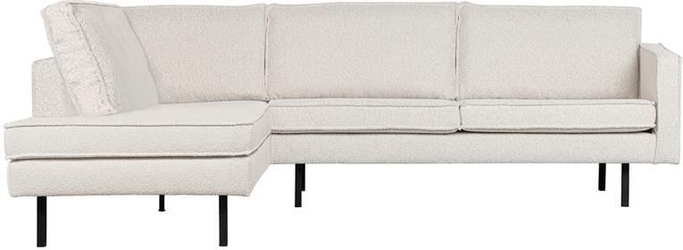 BePureHome WOOOD Rodeo Hoekbank Links Bouclé Naturel 85x266x86|213