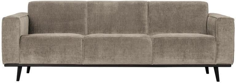 BePureHome WOOOD Statement 3-Zits Bank Brede Platte Rib Clay 77x230x93