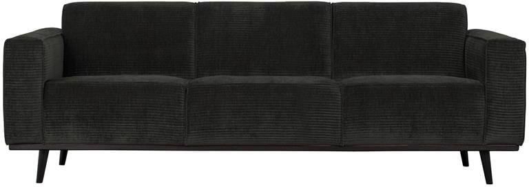 BePureHome WOOOD Statement 3-Zits Bank Ribstof Graphite 77x230x93