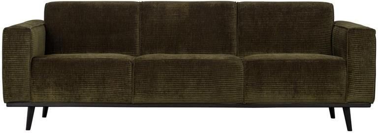 BePureHome WOOOD Statement 3-Zits Bank Ribstof Groen 77x230x93