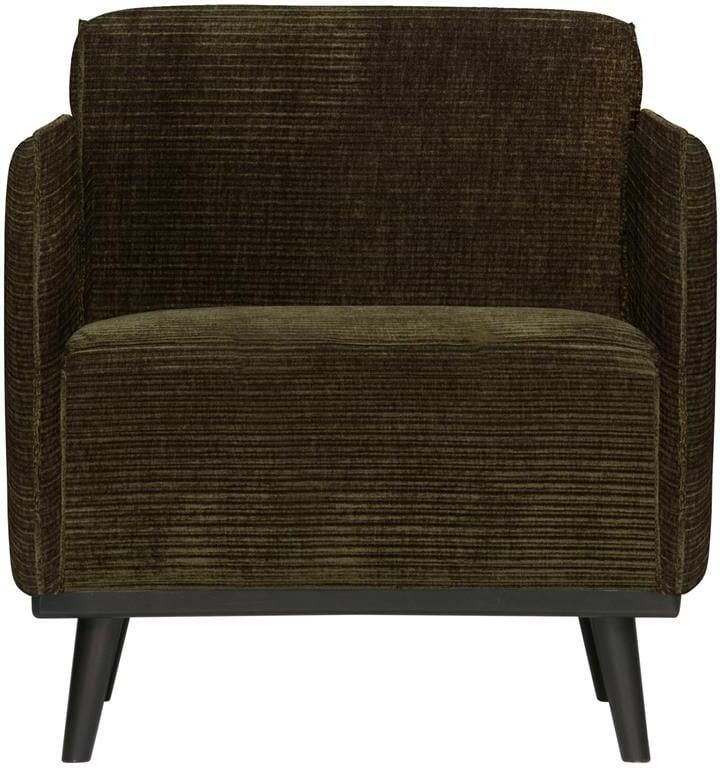 BePureHome WOOOD Statement Fauteuil Met Arm Ribstof Groen 77x72x93