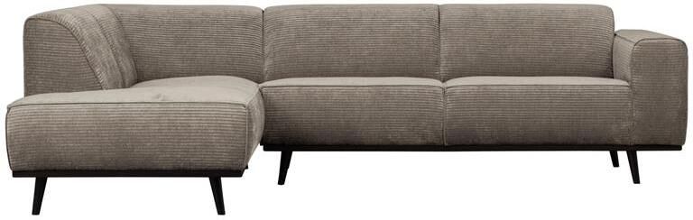 BePureHome WOOOD Statement Hoekbank Links Rib Clay 77x274x210