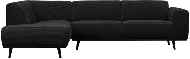 BePureHome WOOOD Statement Hoekbank Links Ribstof Graphite 77x274x210