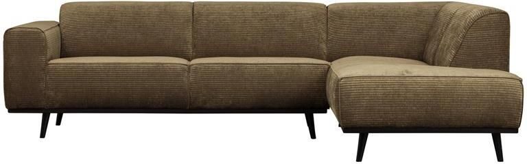 BePureHome WOOOD Statement Hoekbank Rechts Ribstof Rock 77x274x210