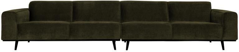 BePureHome WOOOD Statement XL 4-Zits Bank Rib Groen 77x372x93