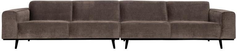 BePureHome WOOOD Statement XL 4-Zits Bank Rib Taupe 77x372x93