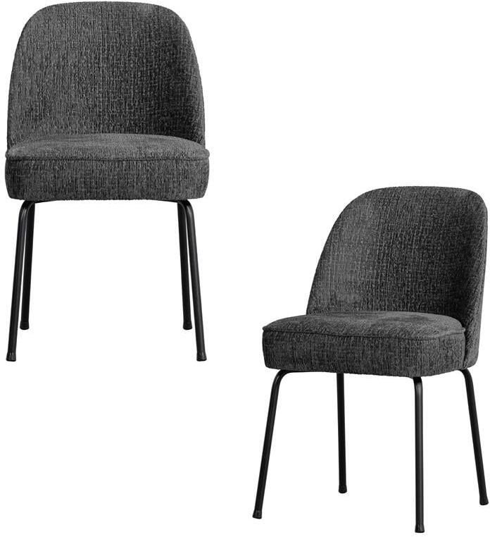BePureHome WOOOD Vogue Eetkamerstoelen Velvet Mountain Set van 2
