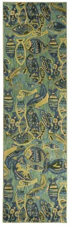 Boho&me Balkonkleed visjes Verano blauw|groen 66x230 cm - Foto 2