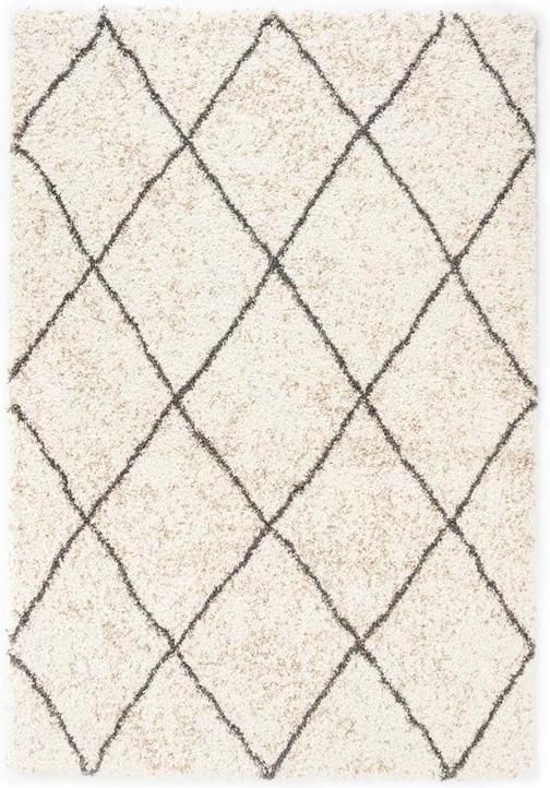 Boho&me Hoogpolig vloerkleed geruit Artisan wit grijs 280x380 cm - Foto 2